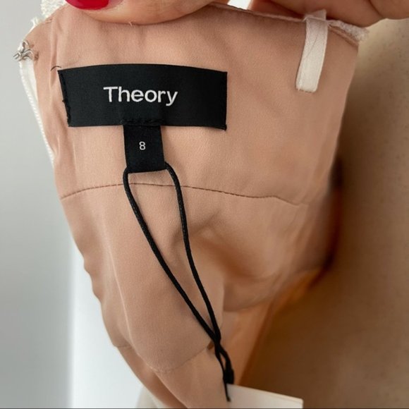 THEORY Melaena Ivory Elevate Crepe Dress NWT 8 - Picture 12 of 15